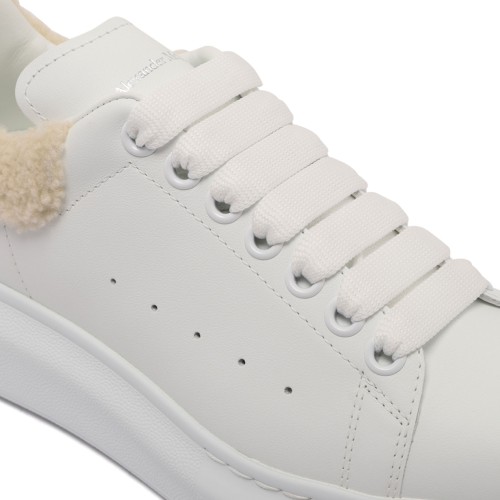 White With Furry Heel Tab Oversized Sneakers