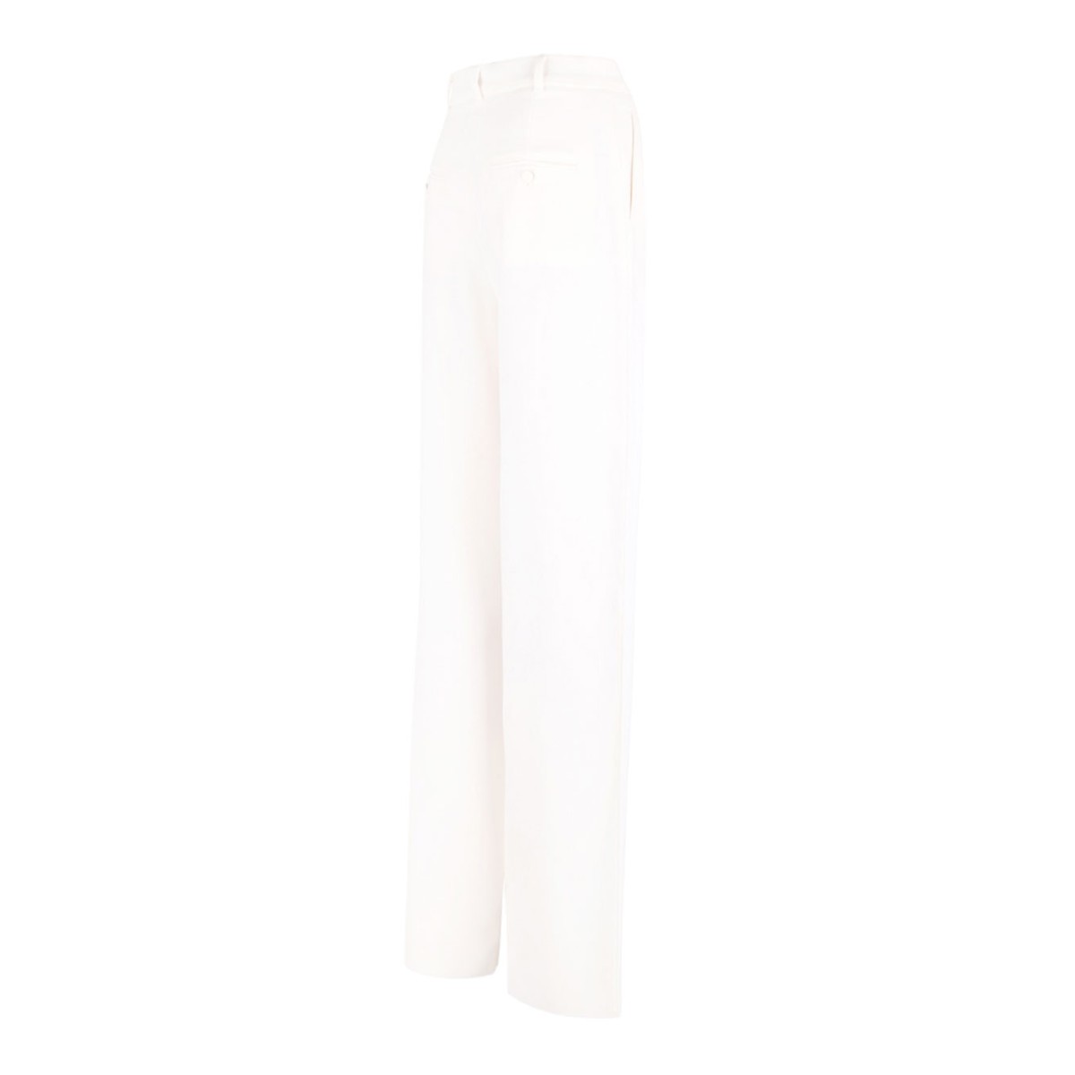 White Wide Cady Trousers