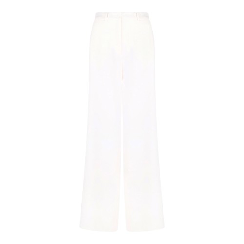 White Wide Cady Trousers