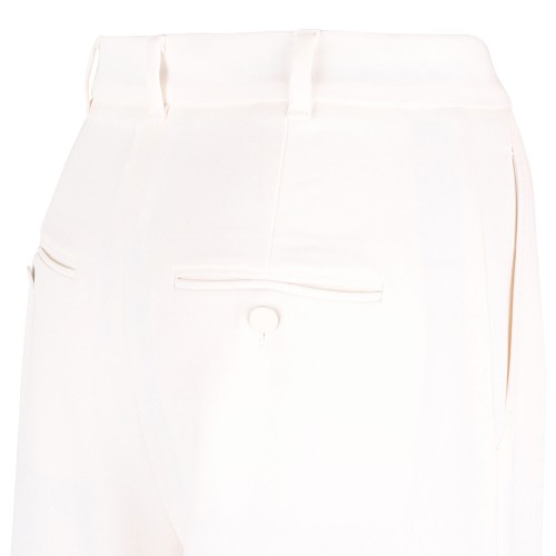 White Wide Cady Trousers
