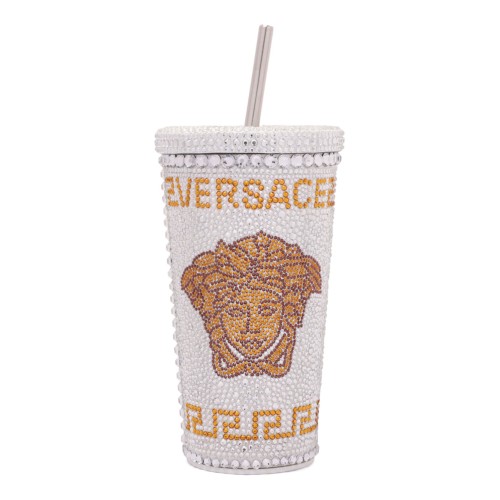 White Travel Cup With Medusa Crystals