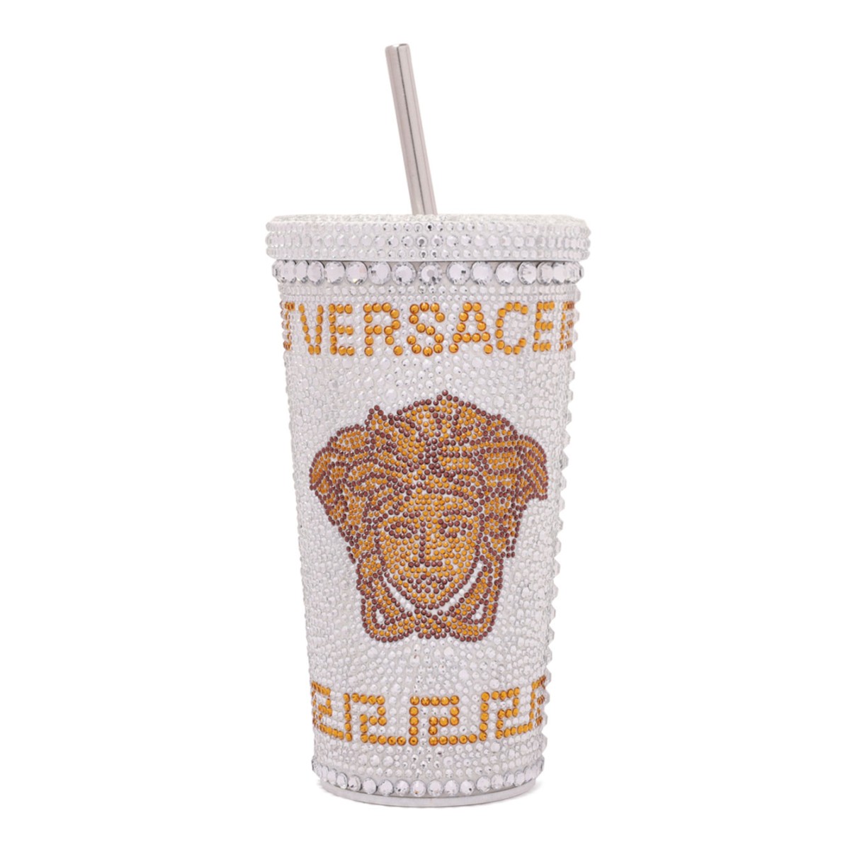 White Travel Cup With Medusa Crystals