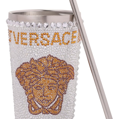 White Travel Cup With Medusa Crystals