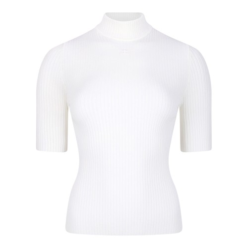 White Reedition Rib Knit T-Shirt
