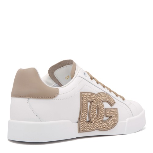 White Portofino Logo Embellished Sneakers