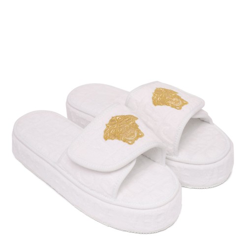 White Medusa Head Platform Slippers