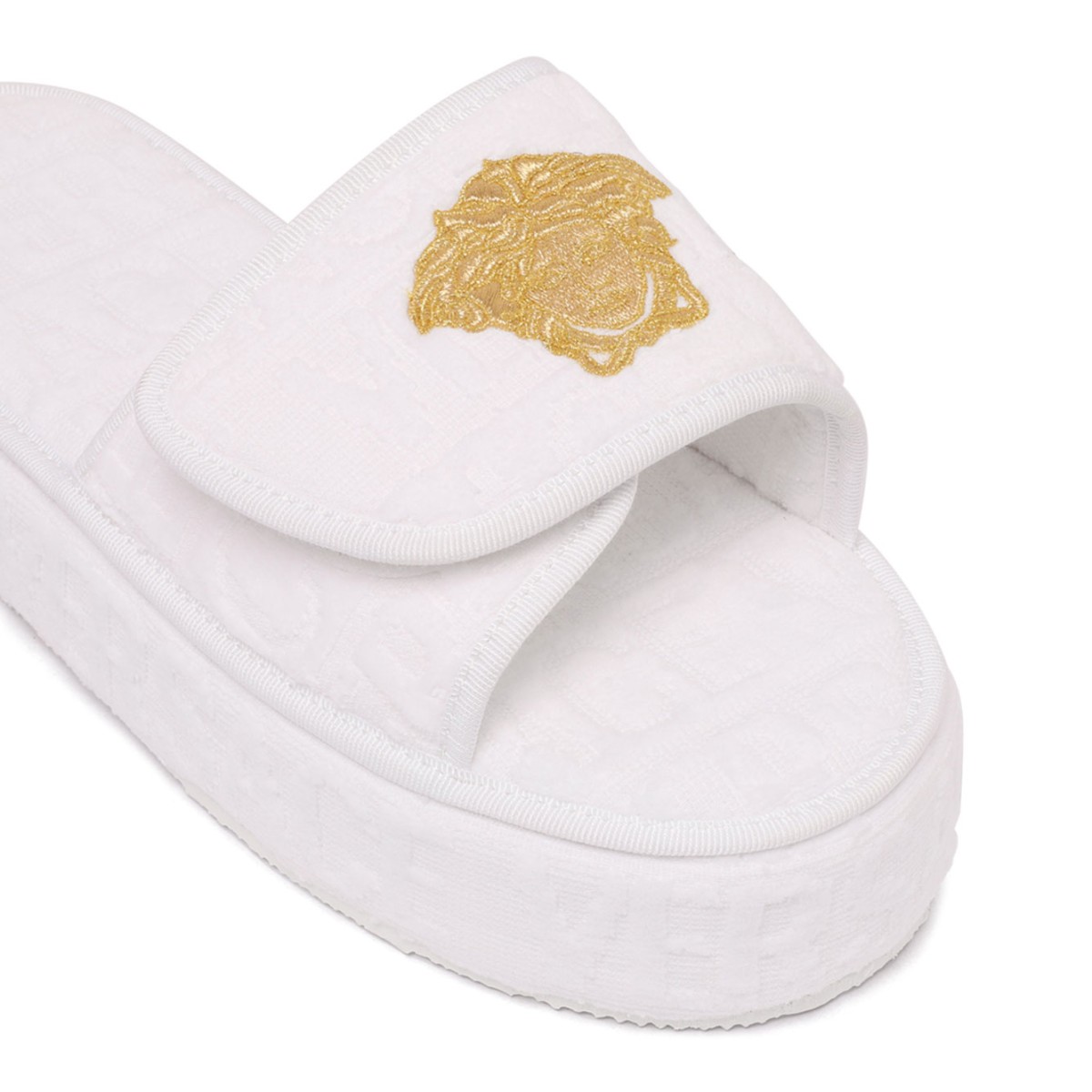 White Medusa Head Platform Slippers