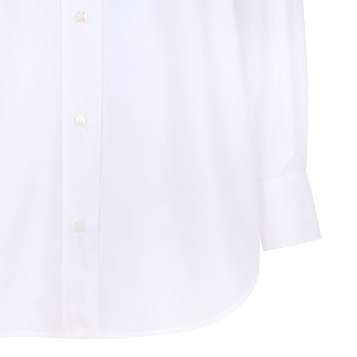 White Long Poplin Shirt With Crystal Embellished
