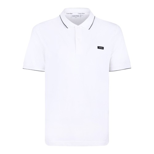 White Logo Patch Polo Shirt