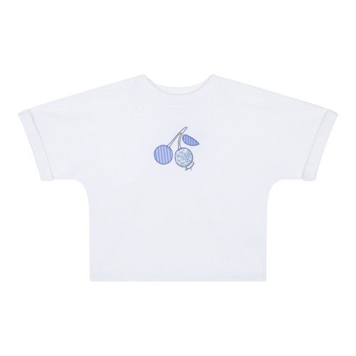 White Logo Embroidered T-Shirt