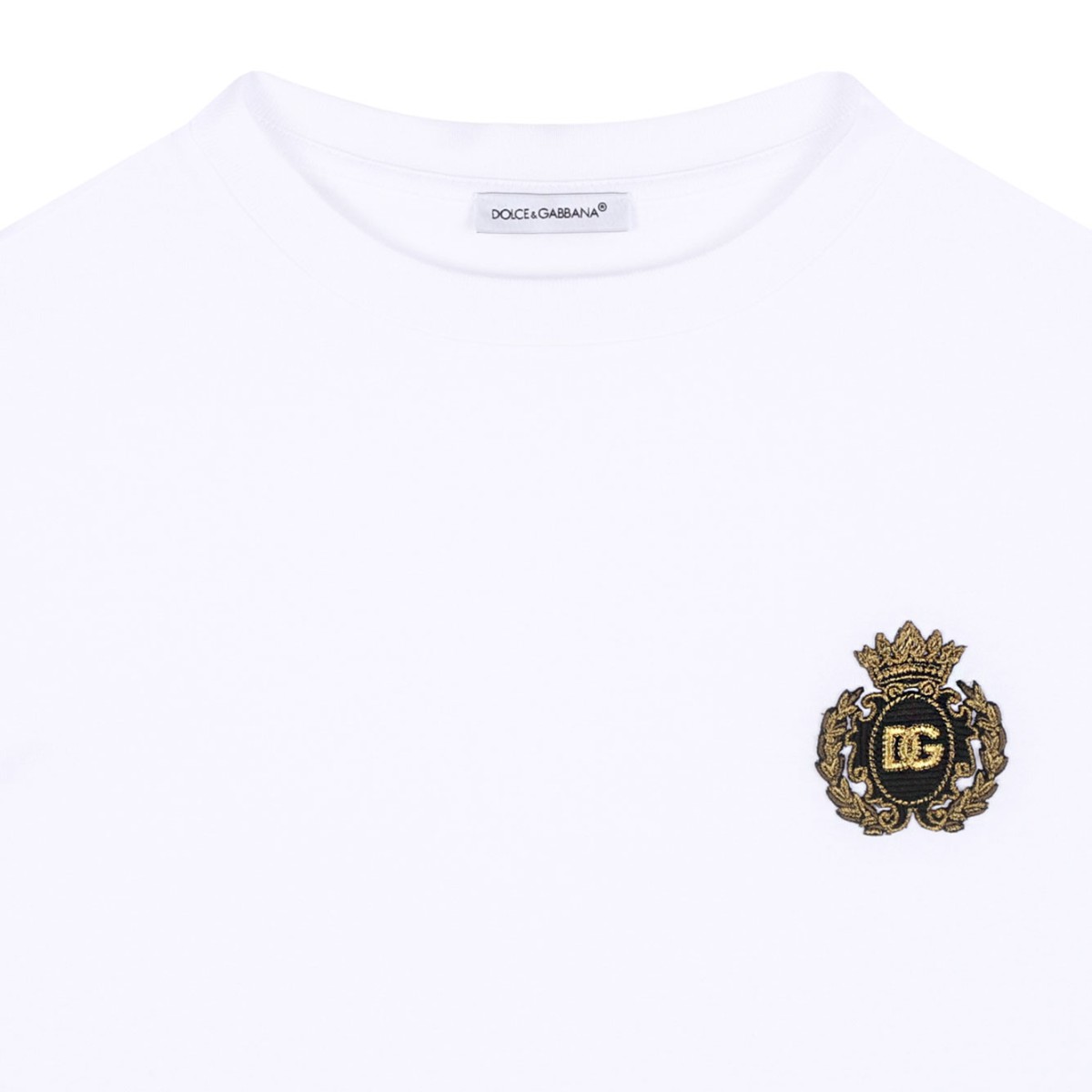 White Logo Embroidered T-Shirt