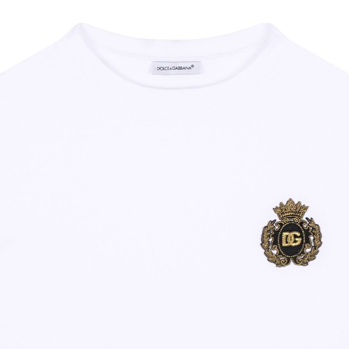 White Logo Embroidered T-Shirt