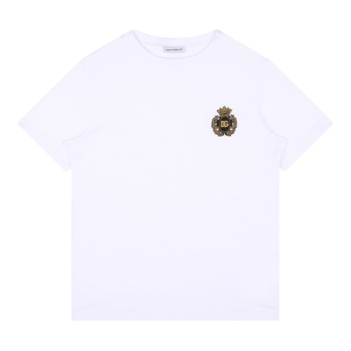 White Logo Embroidered T-Shirt