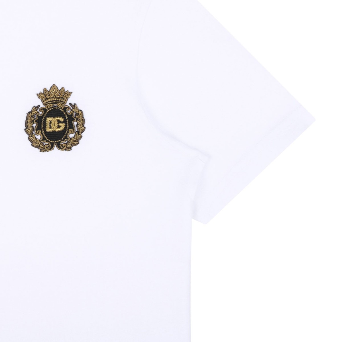 White Logo Embroidered T-Shirt