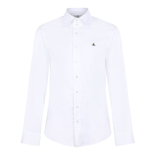 White Logo Embroidered Shirt