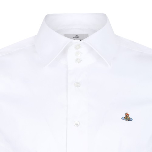 White Logo Embroidered Shirt