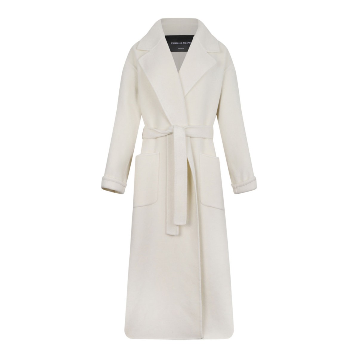 White Double Wool And Soft Cashmere Coat