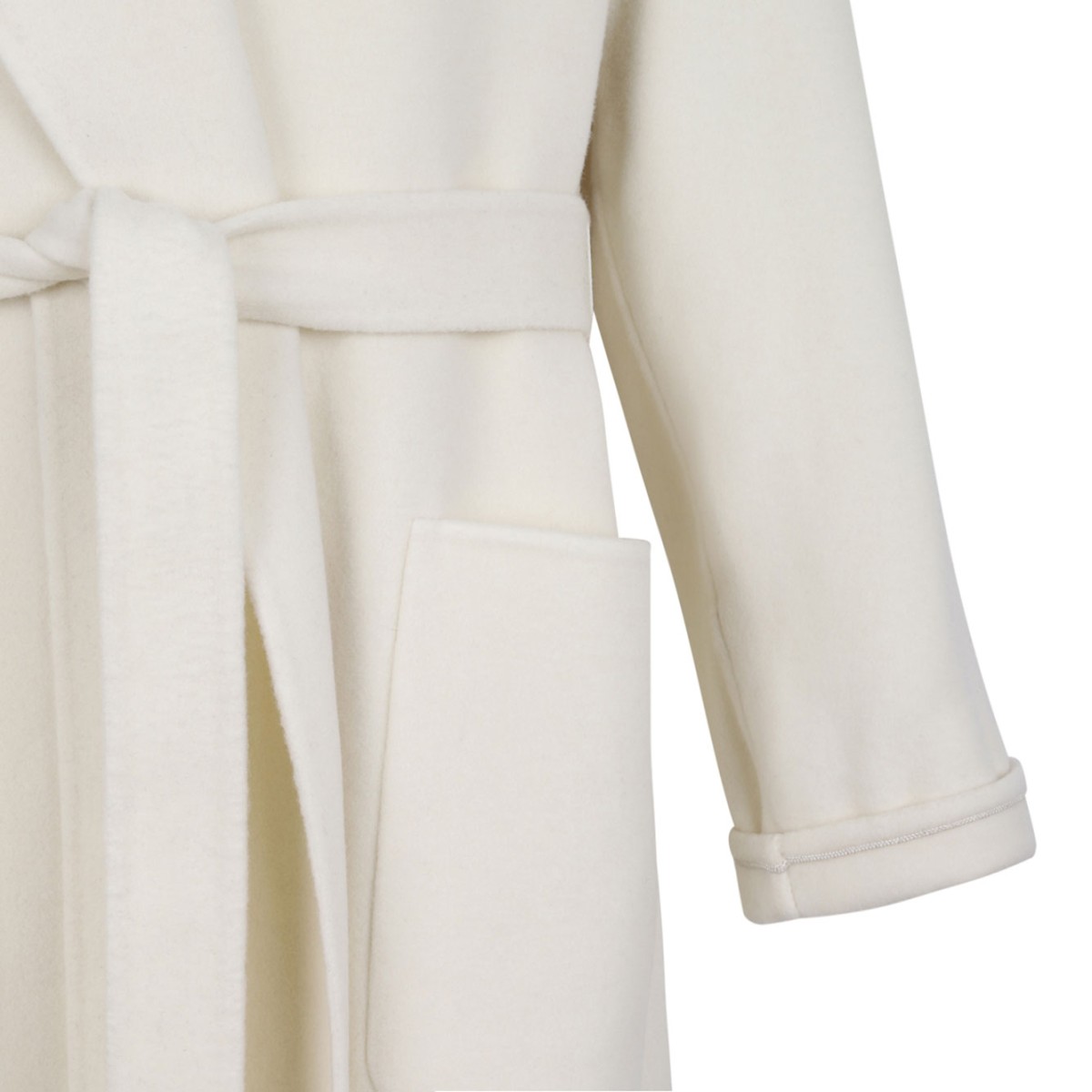 White Double Wool And Soft Cashmere Coat