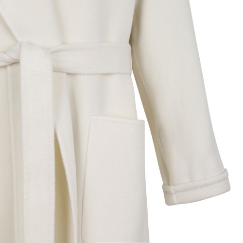 White Double Wool And Soft Cashmere Coat