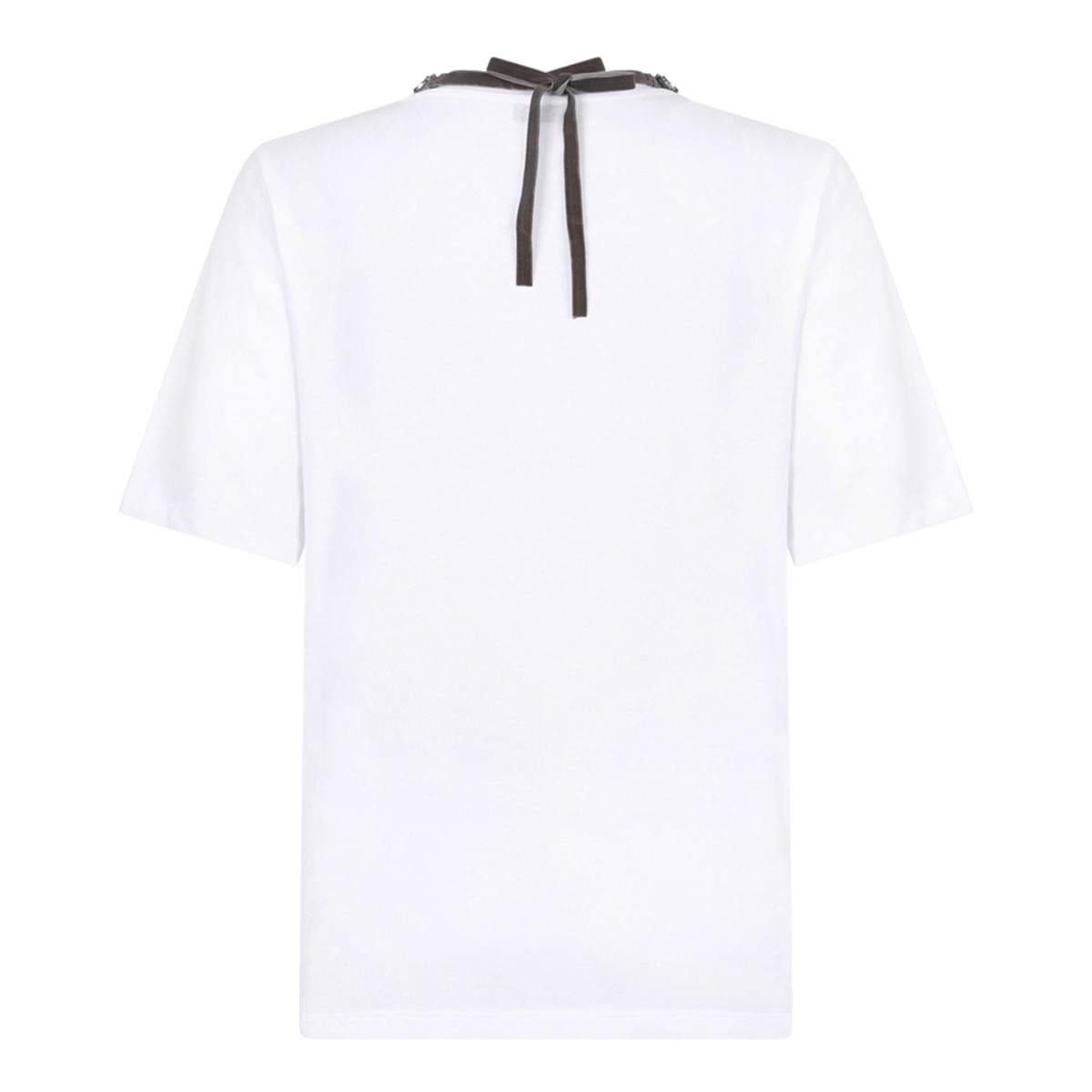 White Crystal Embellished T-Shirt