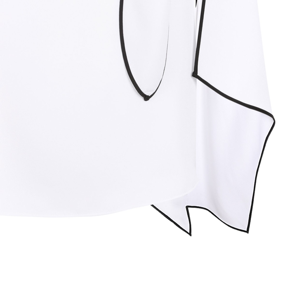 White Asymmetric Scarf Detail Top