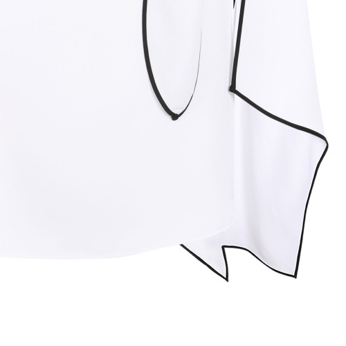 White Asymmetric Scarf Detail Top