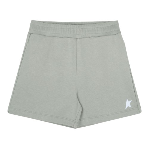 White and Seagrass Star Print Shorts