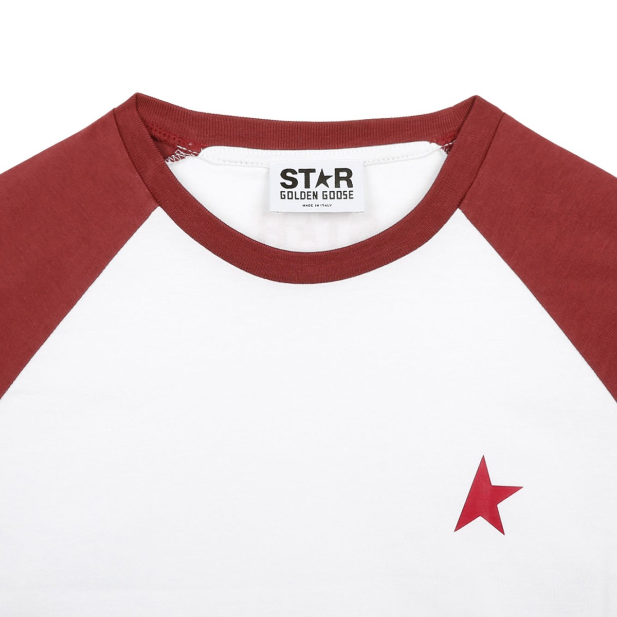 White and Red Star Print T-Shirt