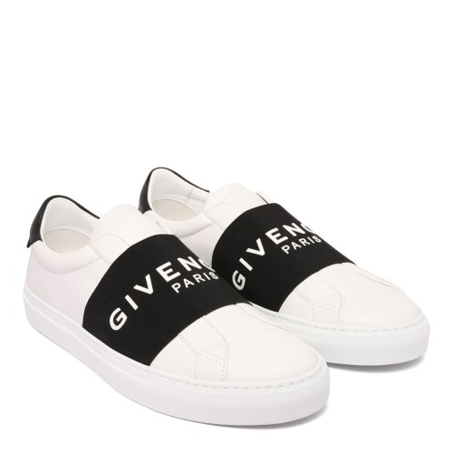 White and Black Logo Print Sneakers 2