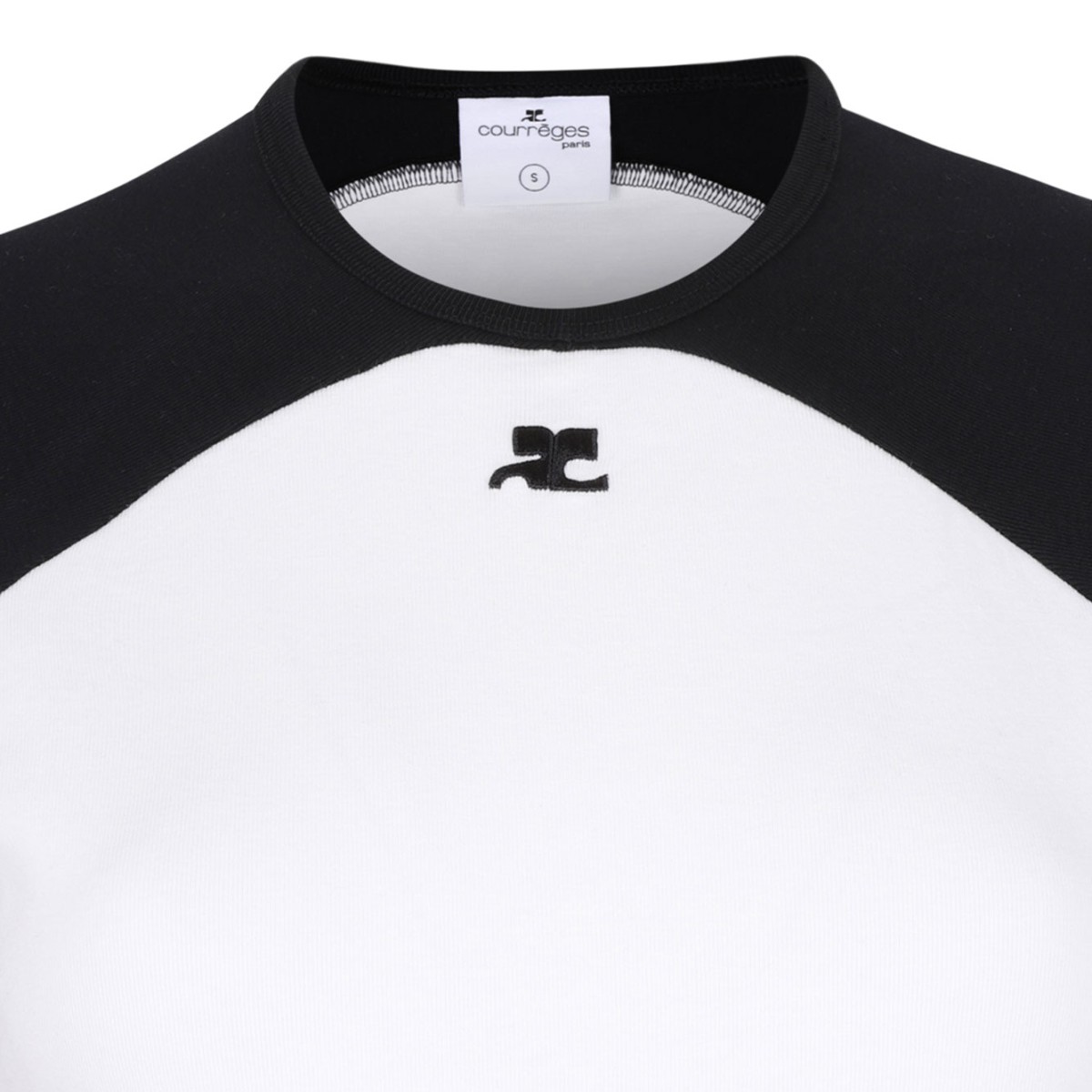 White and Black Circle Contrast T-Shirt