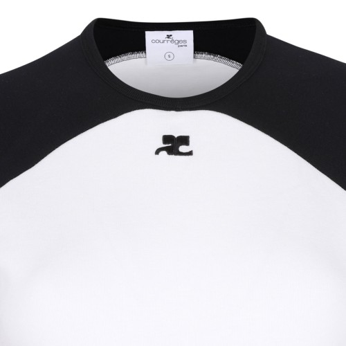 White and Black Circle Contrast T-Shirt