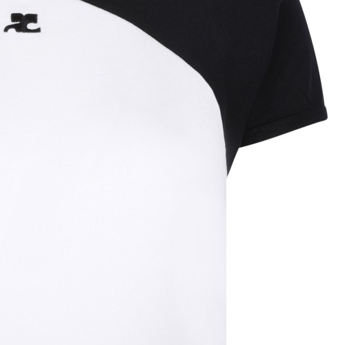 White and Black Circle Contrast T-Shirt