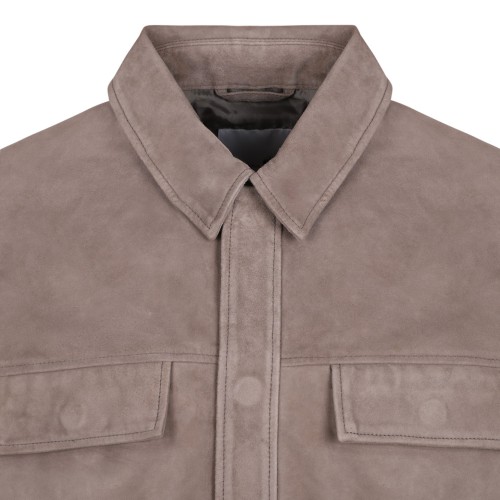 Taupe Flap Pocket Suede Jacket