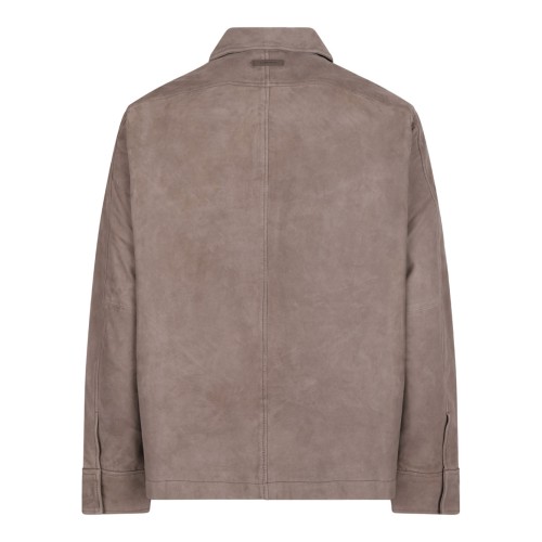 Taupe Flap Pocket Suede Jacket