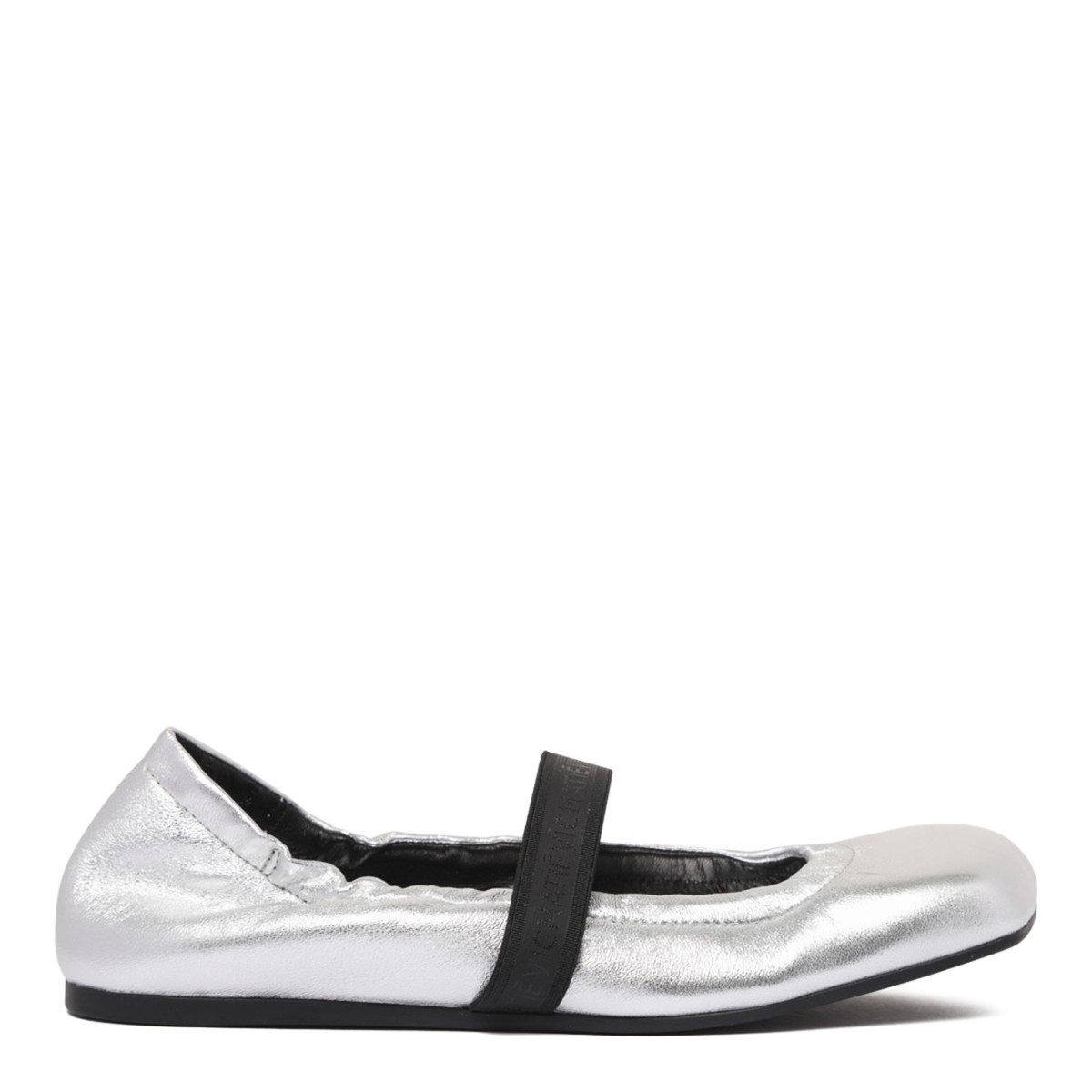 Silver Leather Ballerina Shoes