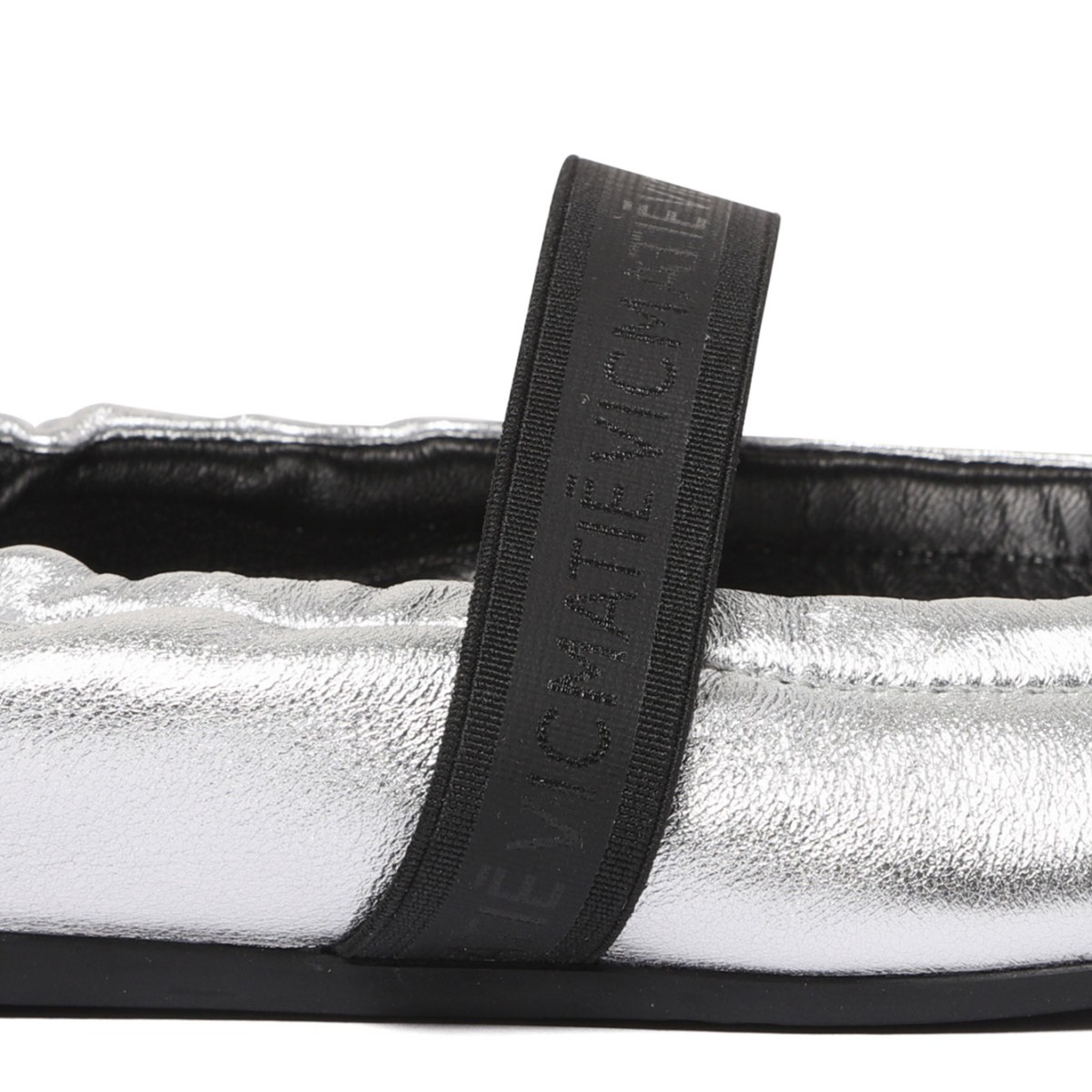 Silver Leather Ballerina Shoes