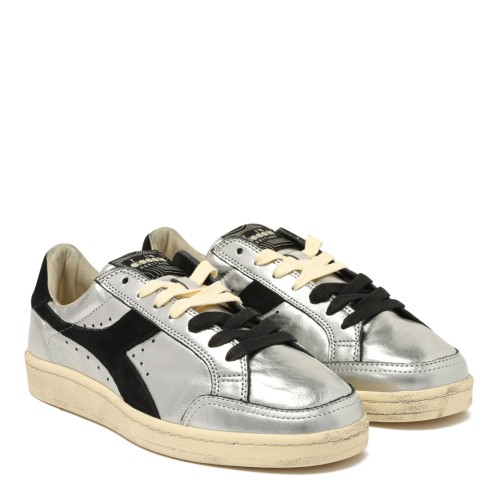 Silver Heritage Metallic Leather Sneaker 2