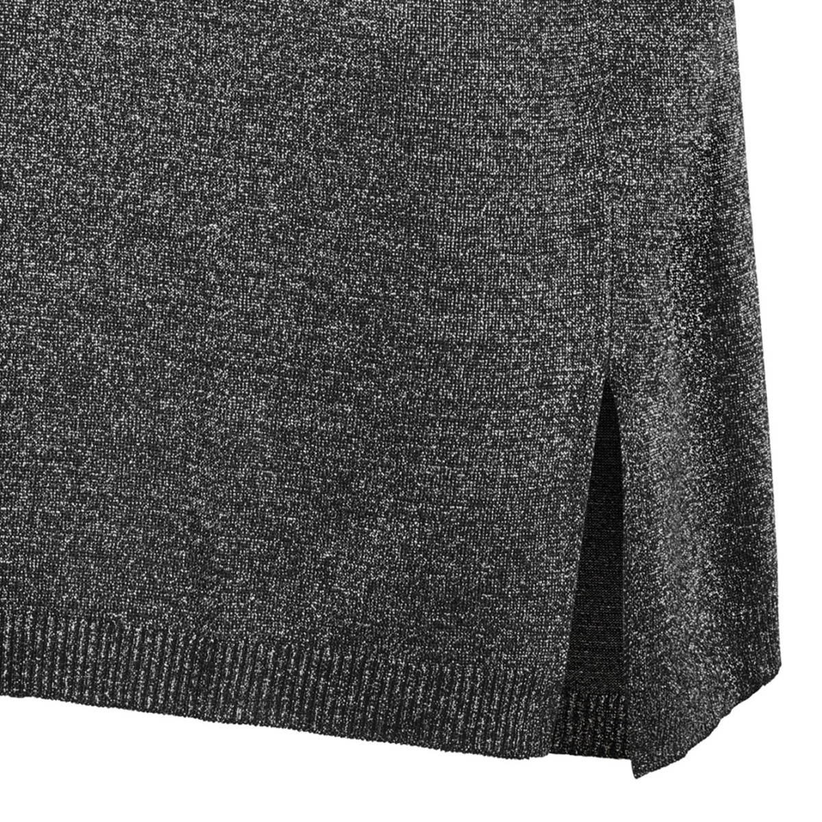 Silver Boxy Crew Neck Sweater In Lame