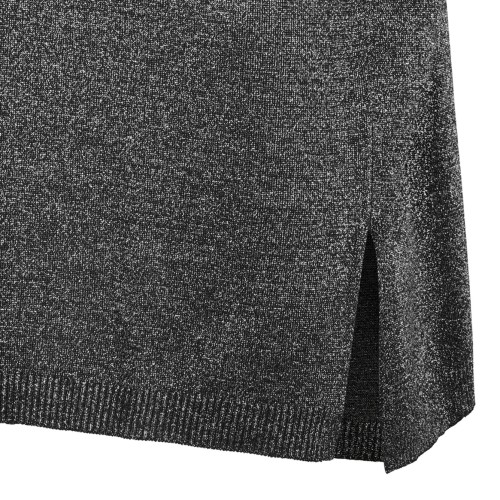 Silver Boxy Crew Neck Sweater In Lame