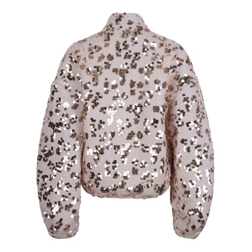 Sequined Bomber Jacket With Wide Sleeves