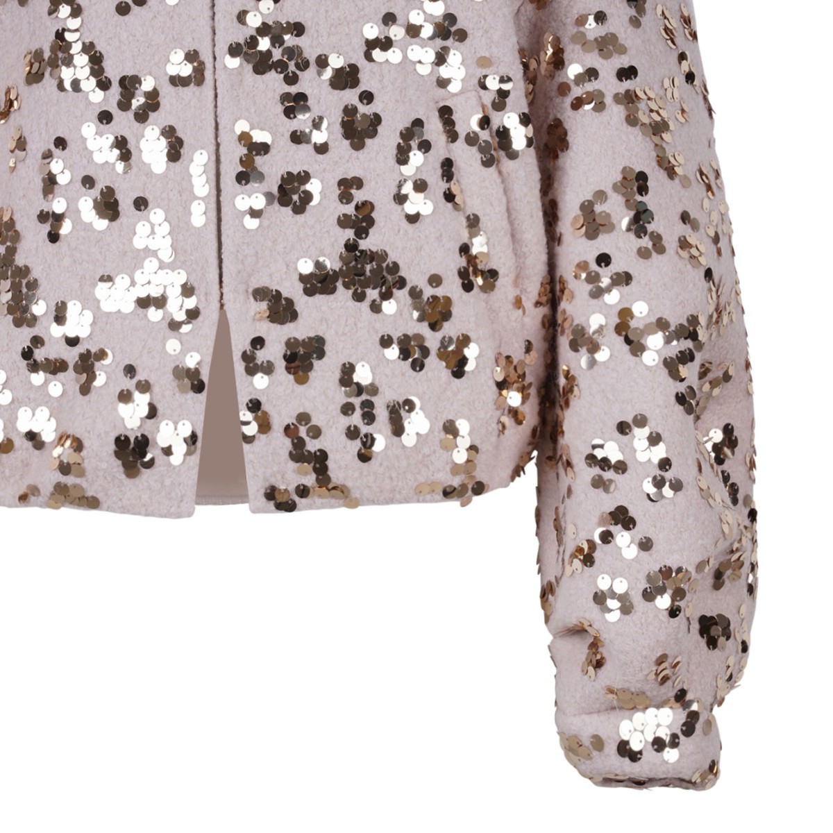 Sequined Bomber Jacket With Wide Sleeves