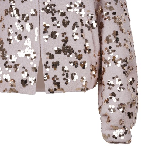 Sequined Bomber Jacket With Wide Sleeves