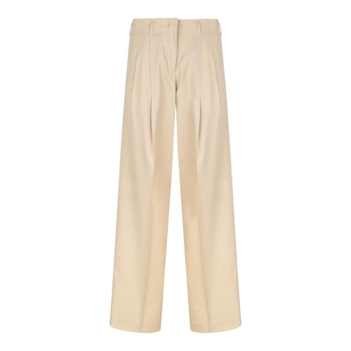 Sand Beige Wide Leg Trousers