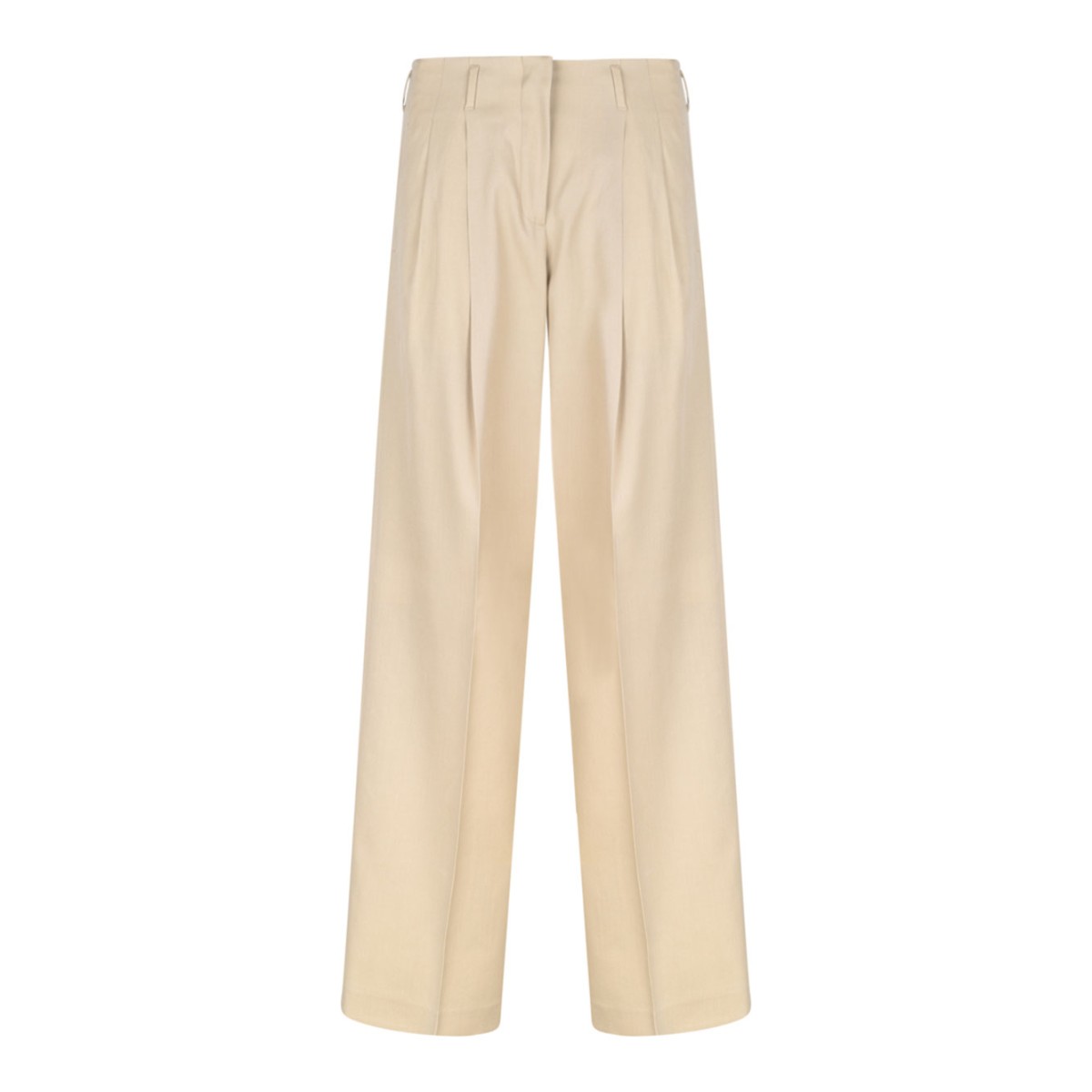 Sand Beige Wide Leg Trousers