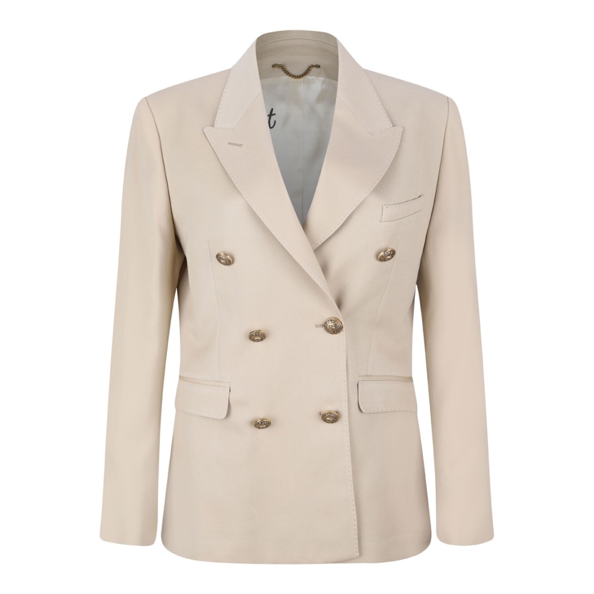 Sand Beige Double Breasted Blazer