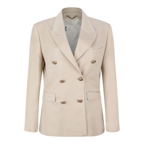 Sand Beige Double Breasted Blazer