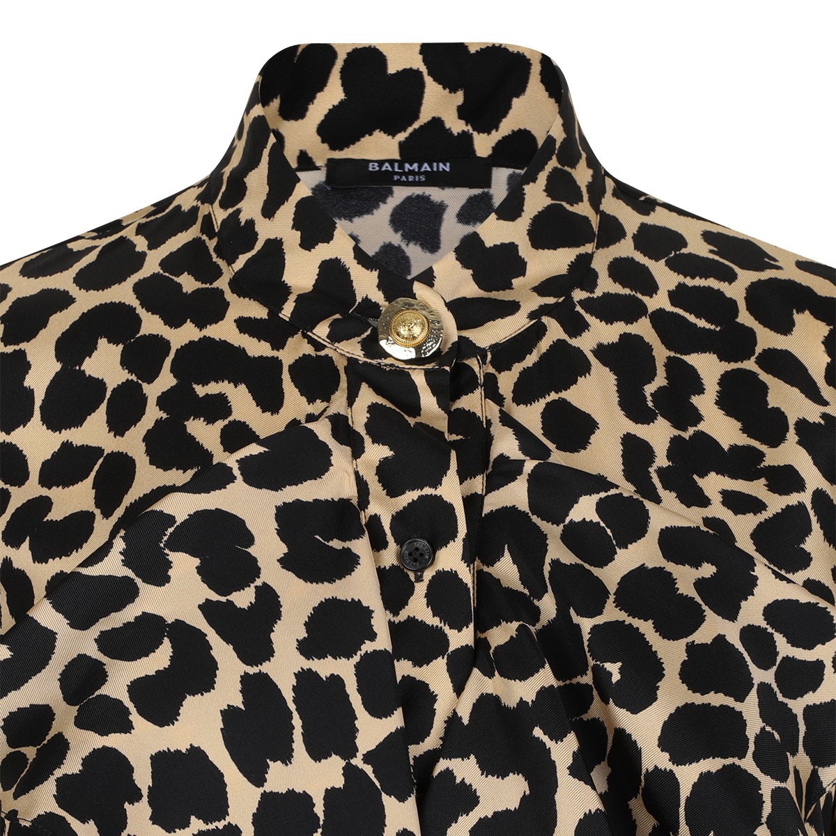 Ruffled Leopard-Print Shirt