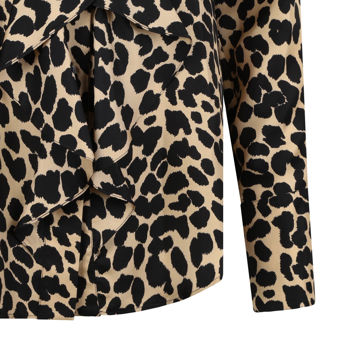 Ruffled Leopard-Print Shirt