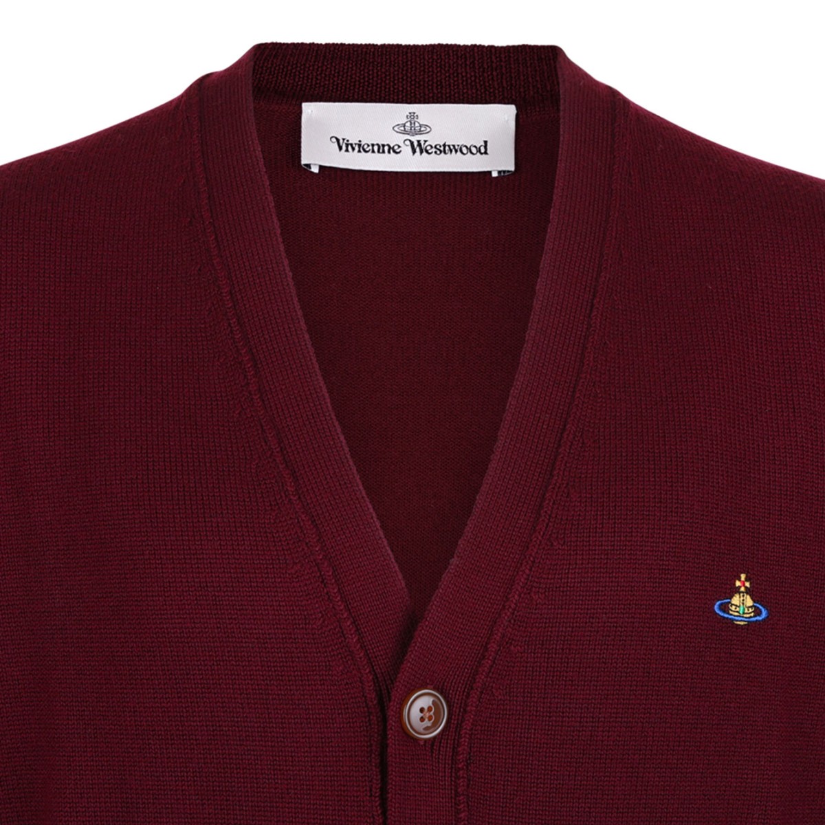 Red Orb-Embellishment Cardigan