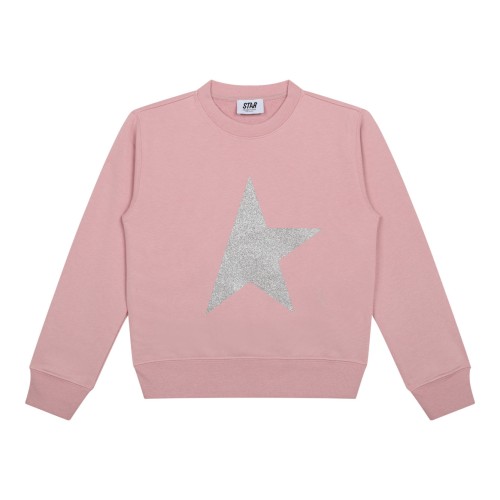 Pink Glitter Star Patch Sweatshirt